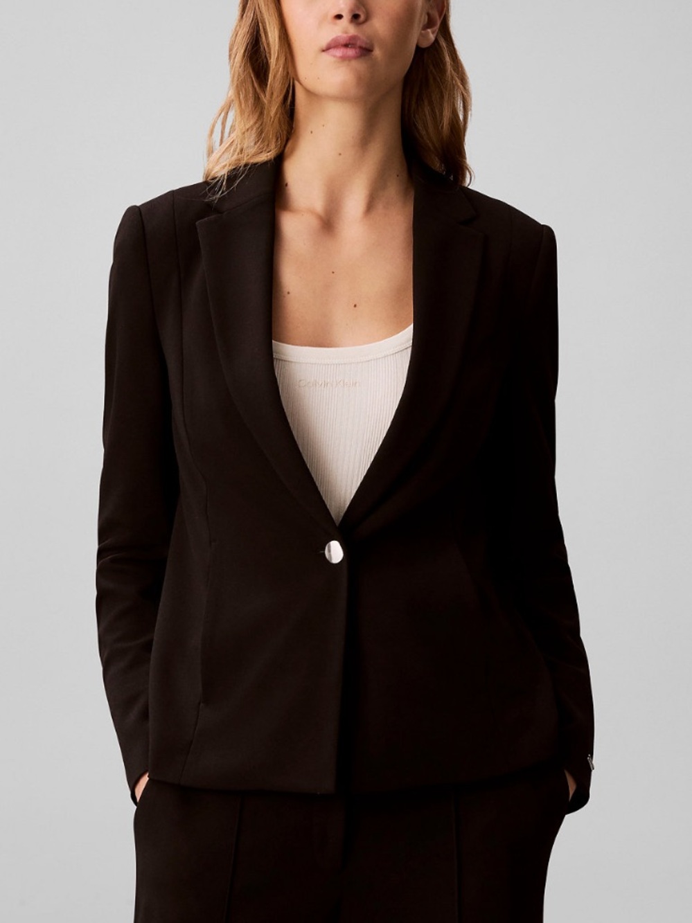 Calvin Klein Women’s Black Notch Lapel Classic Blazer Size 12